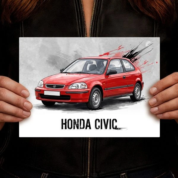 Ozdobny plakat z metalu Honda Civic VI